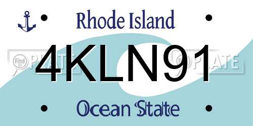 4KLN91 Rhode Island License Plate