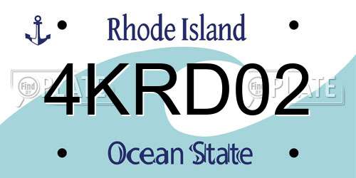 4KRD02 Rhode Island License Plate