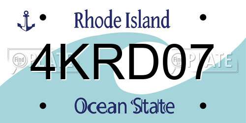 4KRD07 Rhode Island License Plate