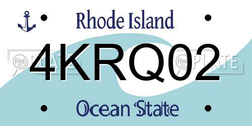 4KRQ02 Rhode Island License Plate