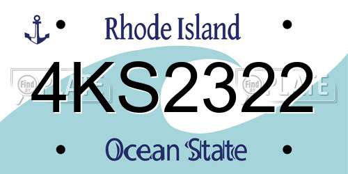 4KS2322 Rhode Island License Plate