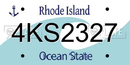 4KS2327 Rhode Island License Plate