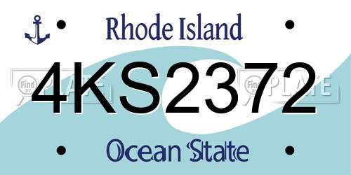 4KS2372 Rhode Island License Plate