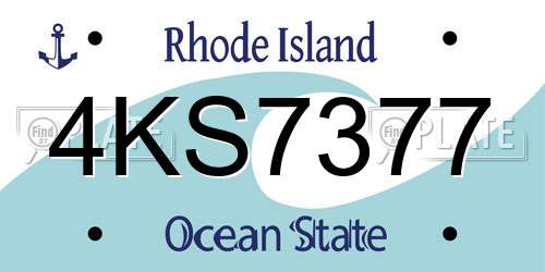 4KS7377 Rhode Island License Plate