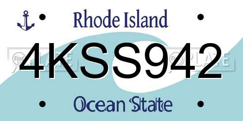4KSS942 Rhode Island License Plate