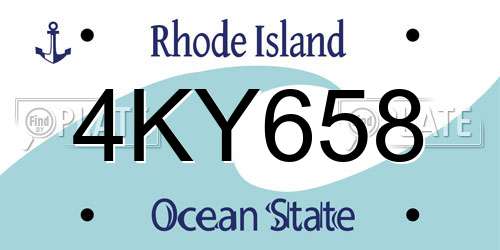 4KY658 Rhode Island License Plate