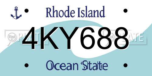 4KY688 Rhode Island License Plate