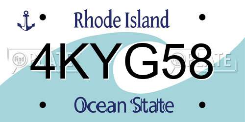 4KYG58 Rhode Island License Plate