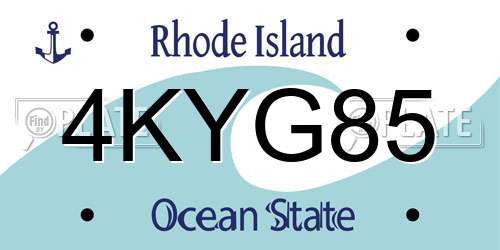 4KYG85 Rhode Island License Plate