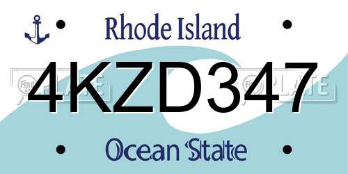 4KZD347 Rhode Island License Plate