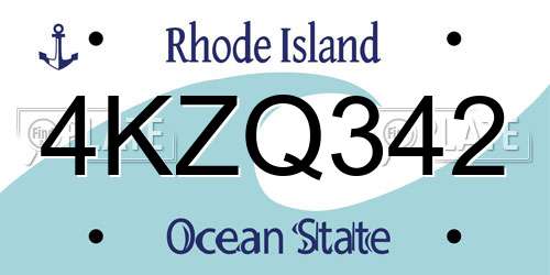 4KZQ342 Rhode Island License Plate