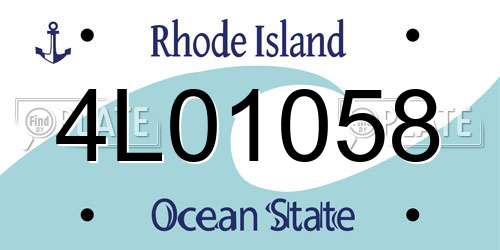 4L01058 Rhode Island License Plate
