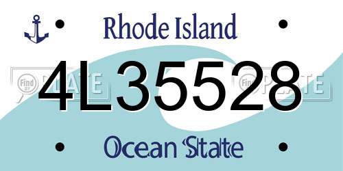 4L35528 Rhode Island License Plate