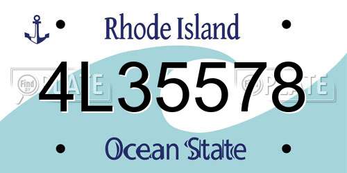 4L35578 Rhode Island License Plate