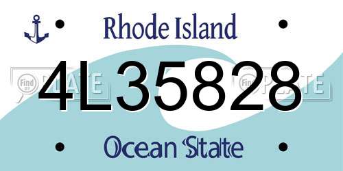 4L35828 Rhode Island License Plate