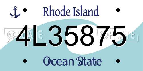 4L35875 Rhode Island License Plate