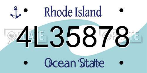 4L35878 Rhode Island License Plate