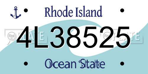 4L38525 Rhode Island License Plate