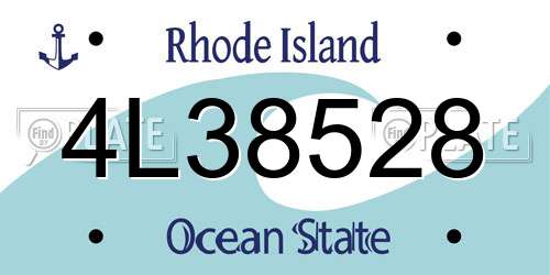 4L38528 Rhode Island License Plate