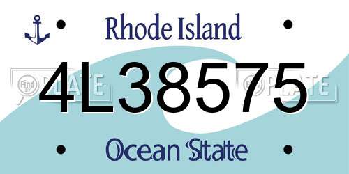 4L38575 Rhode Island License Plate