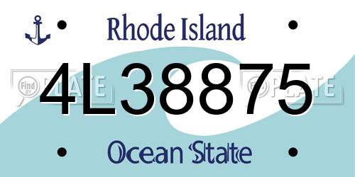 4L38875 Rhode Island License Plate