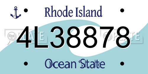4L38878 Rhode Island License Plate
