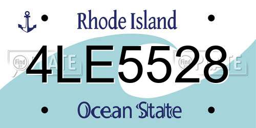 4LE5528 Rhode Island License Plate