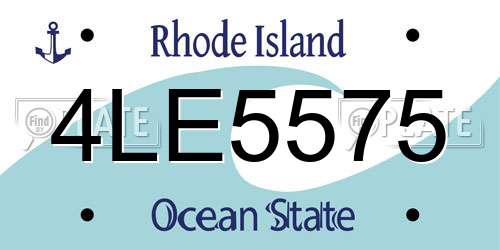 4LE5575 Rhode Island License Plate