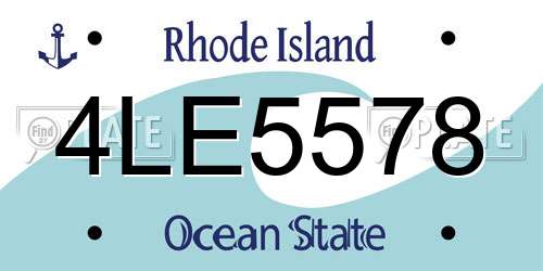 4LE5578 Rhode Island License Plate