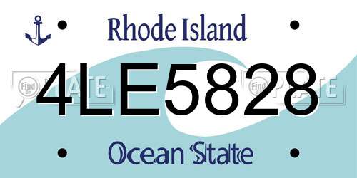 4LE5828 Rhode Island License Plate