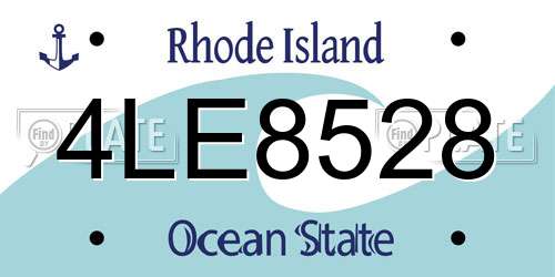 4LE8528 Rhode Island License Plate