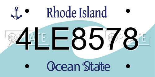 4LE8578 Rhode Island License Plate