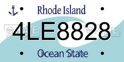 4LE8828 Rhode Island License Plate