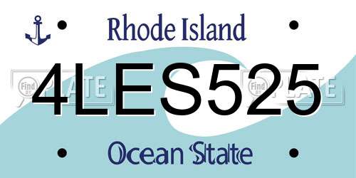 4LES525 Rhode Island License Plate