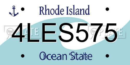 4LES575 Rhode Island License Plate