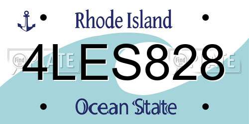 4LES828 Rhode Island License Plate