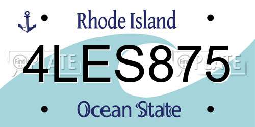 4LES875 Rhode Island License Plate