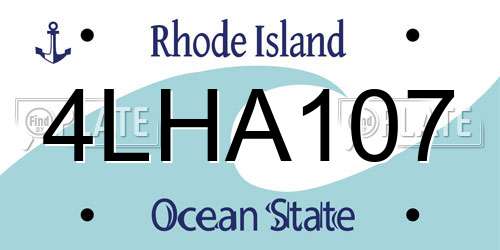 4LHA107 Rhode Island License Plate