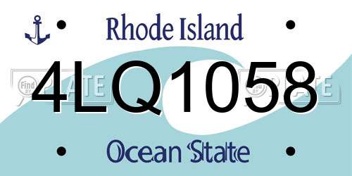 4LQ1058 Rhode Island License Plate