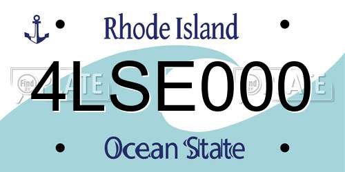 4LSE000 Rhode Island License Plate