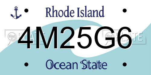 4M25G6 Rhode Island License Plate