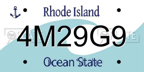 4M29G9 Rhode Island License Plate