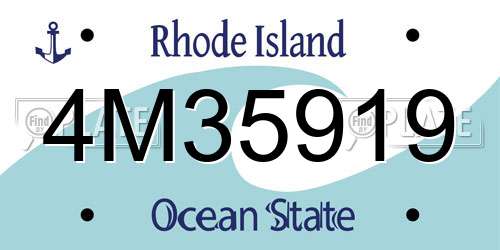 4M35919 Rhode Island License Plate