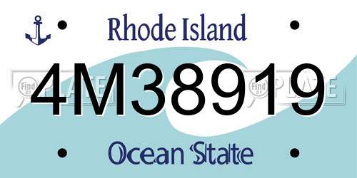 4M38919 Rhode Island License Plate