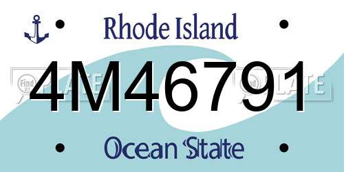 4M46791 Rhode Island License Plate