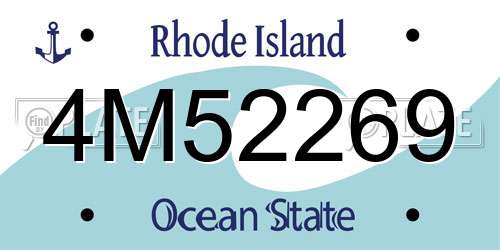 4M52269 Rhode Island License Plate