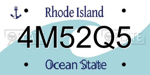 4M52Q5 Rhode Island License Plate
