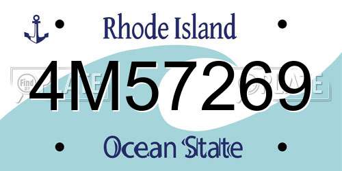 4M57269 Rhode Island License Plate