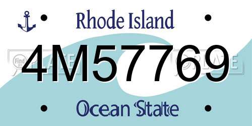 4M57769 Rhode Island License Plate