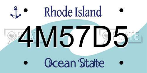 4M57D5 Rhode Island License Plate